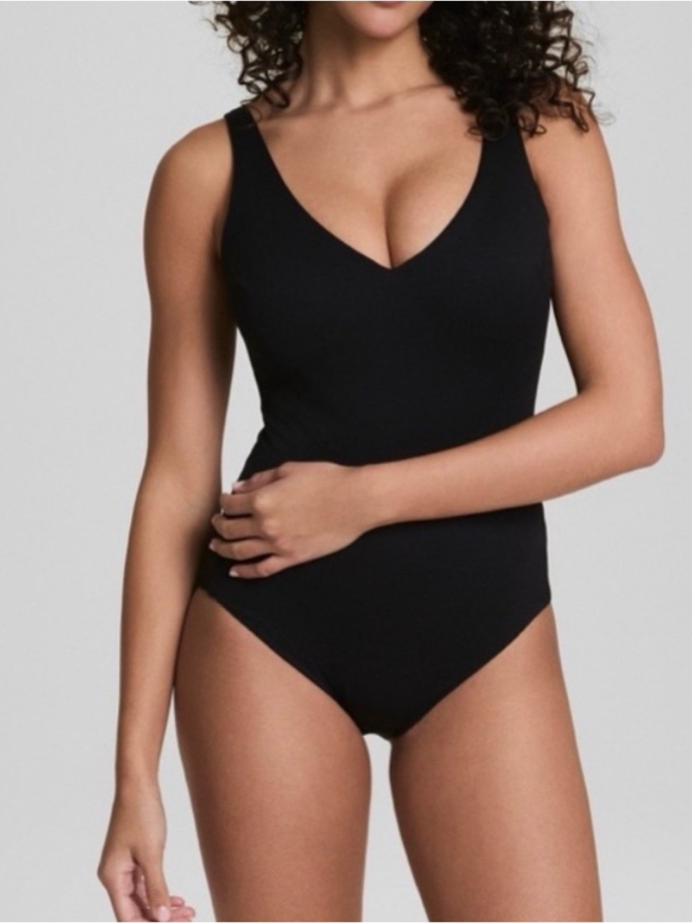 SPANX Black shaping V-Neck One-Piece Swimsuit size M NWT